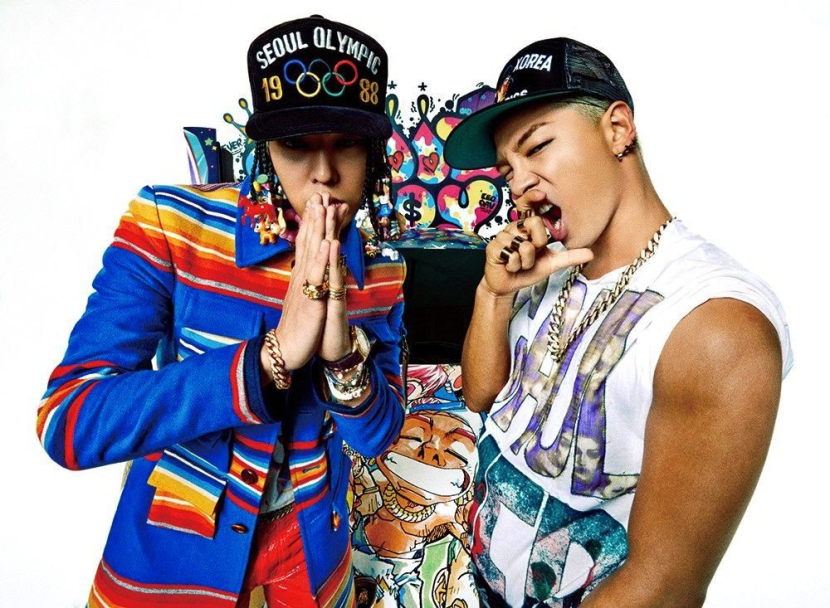 G-Dragon (kiri) dan Taeyang Big Bang merilis lagu Good Boy pada 2014. Lagu ini menjadi salah satu lagu yang akan berusia 10 tahun pada 2024. (Dok. YG Entertainment)