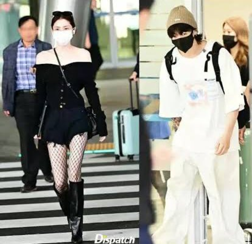 So-hee dan Jungkook di bandara diduga usai syuting di AS. Dok: Akun Twitter peggemar JK Daily updates