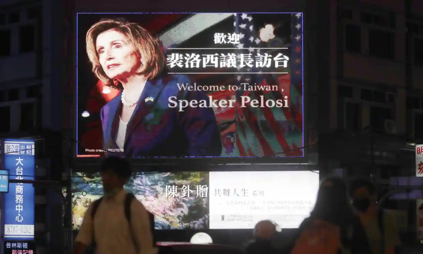 Kunjungan juru bicara kongres AS ke Taiwan, Nancy Pelosi. Dia sangat provokatif sehingga tampaknya pernyataannya tidak lebih dari aksi kampanye pemilihan anggota kongres AS paruh waktu.” Foto: Chiang Ying-ying/AP