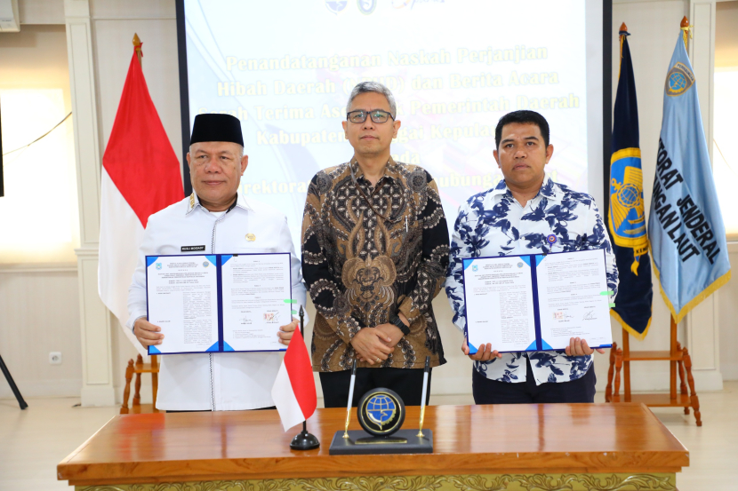  Kementerian Perhubungan dalam hal ini Direktorat Jenderal Perhubungan Laut menerima hibah Barang Milik Daerah (BMD) berupa aset tanah seluas 9.497 m² yang terletak di Desa Bongganan. (Dok. Matapantura.republika.co.id)