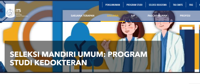 Institut Teknologi Sepuluh Nopember (ITS) membuka pendaftaran Prodi Kedokteran1 sampai 6 Agustus 2023. Foto : its