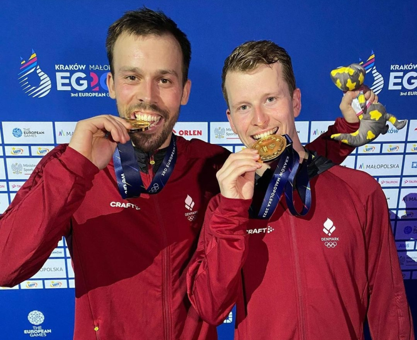 Pasangan ganda putra Denmark, Kim Astrup/Anders Skaarup Rasmussen menjadi juara European Games 2023, meski tak muda lagi. (Source: Instagram Kim Astrup)