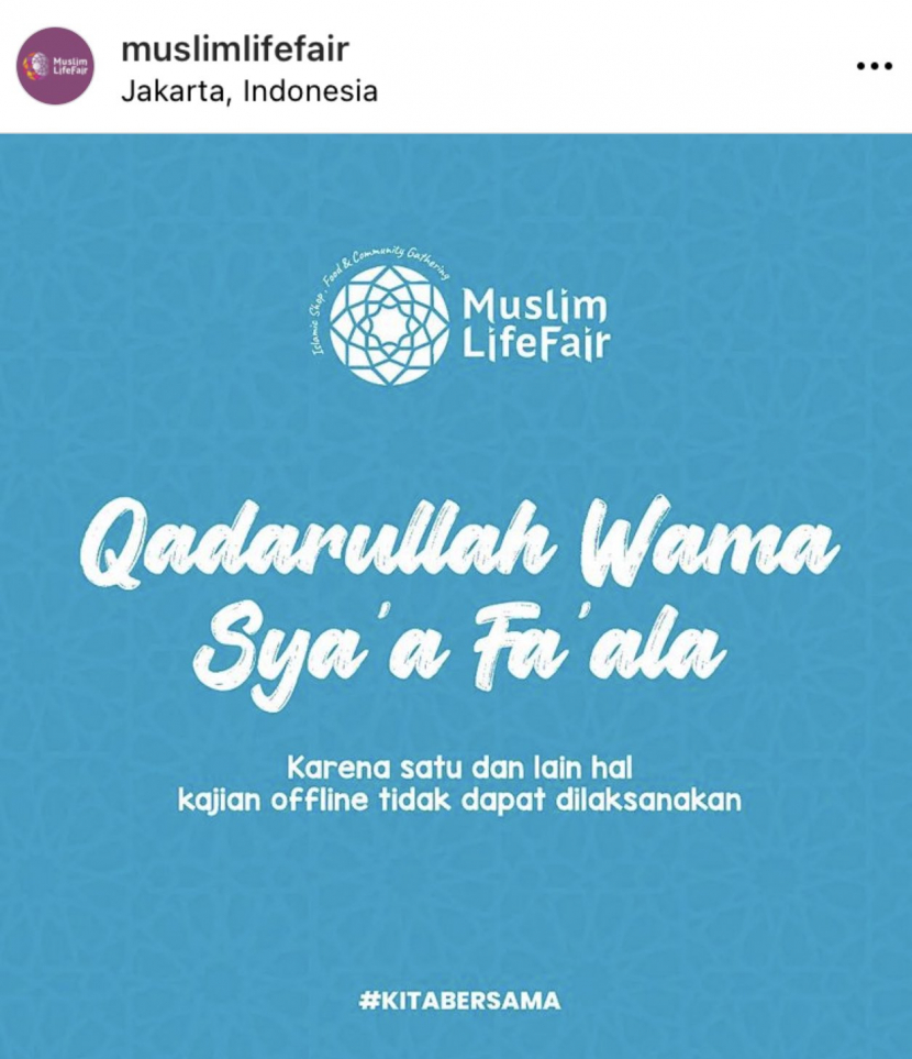 Kajian asatidzah Ustad Khalid Basalamah di acara Muslim Life Fair di Istora Gelora Bung Karno (GBK), Senayan, Jakarta Pusat, Jumat (25/3/2022), tiba-tiba dibatalkan aparat.