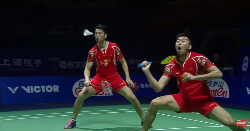 Pasangan Cina, Chai Biao (kiri) dan Hong Wei yang menjadi lawan Marcus/Kevin atau Minions di semifinal Cina Terbuka 2016