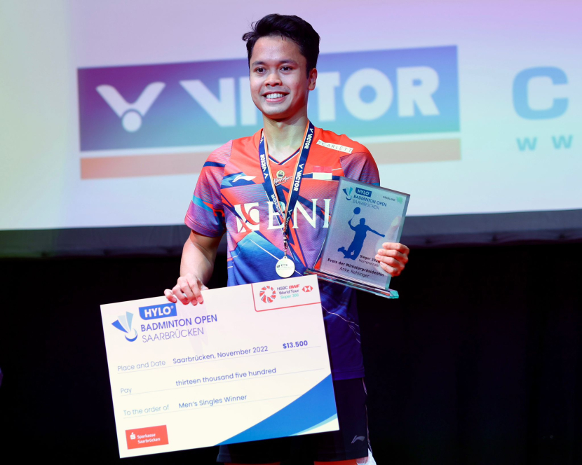 Anthony Sinisuka Ginting menjadi juara Hylo Open 2022 mengalahkan pemain Cina Taipei, Chou Tien Chen (CTC) di final.