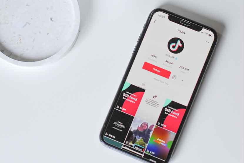 Aplikasi TikTok di smartphone.
