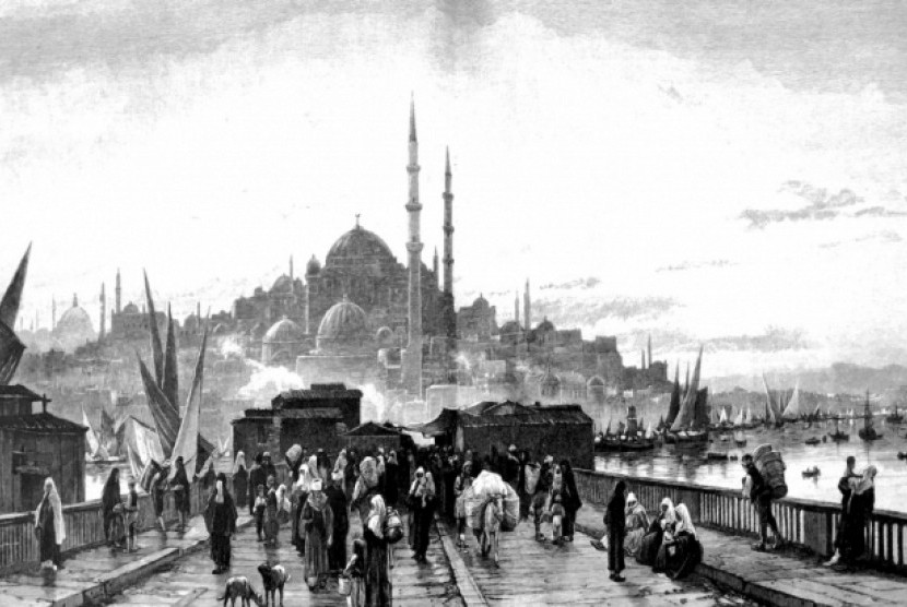 Kota Konstantinopel. Kesultanan Turki Ottoman lewatn pasukan pimpinan Sultan Muhammad Al-Fatih membebaskan Kota Konstantinopel dari cengkraman Romawi.