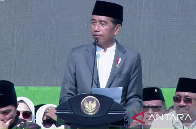 Jokowi di resepsi puncak satu abad NU (dok. radar kudus)