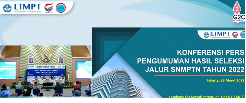 Lembaga Tes Masuk Perguruan Tinggi (LTMPT) mengaakan jumpa pers menjelang pengumuman SNMPTN 2022. Foto tangkapan layar youtube  ltmpt.