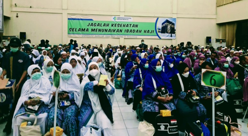 Jamaah haji kloter terakhir asal Kota Depok tiba di Balai Kota Depok, Kamis (11/08/2022).