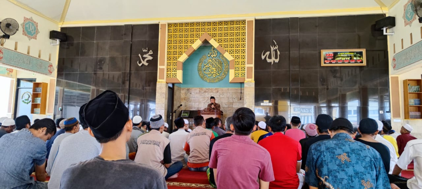 Sosialisasi zakat di Masjid Baiturrahman Rutan kelas I Depok diikuti 300 napi (warga binaan).