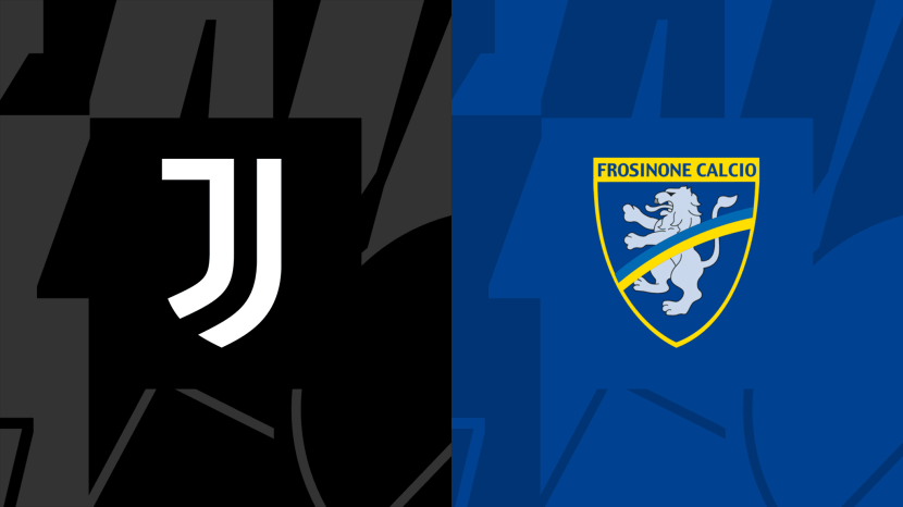 Logo Juventus (kiri), Frosinone (kanan). Foto: DAZN.