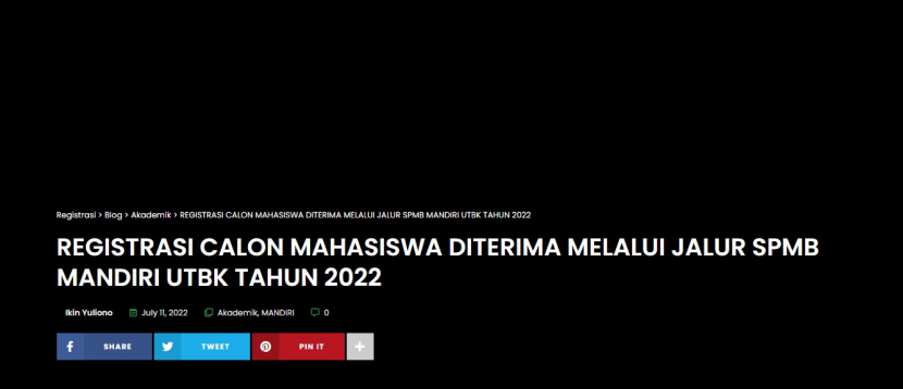 Calon mahasiswa yang lulus seleksi jalur mandiri Unsoed wajib melakukan registrasi online 13 Juli sampai 19 Juli 2022.