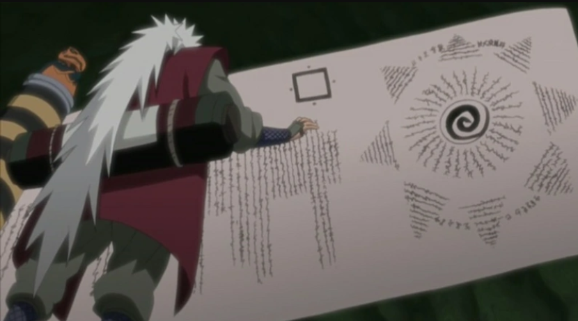 Gulungan perkamen kuno yang menuliskan teknik penyegelan klan Uzumaki. Foto: Naruto Profile Wiki