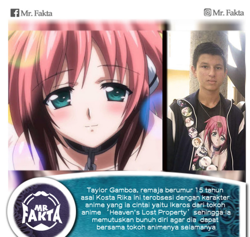 Taylor Gamboa. (Foto: Remaja Kosta Rika yang Nekat Bunuh diri Karena Karakter Anime)