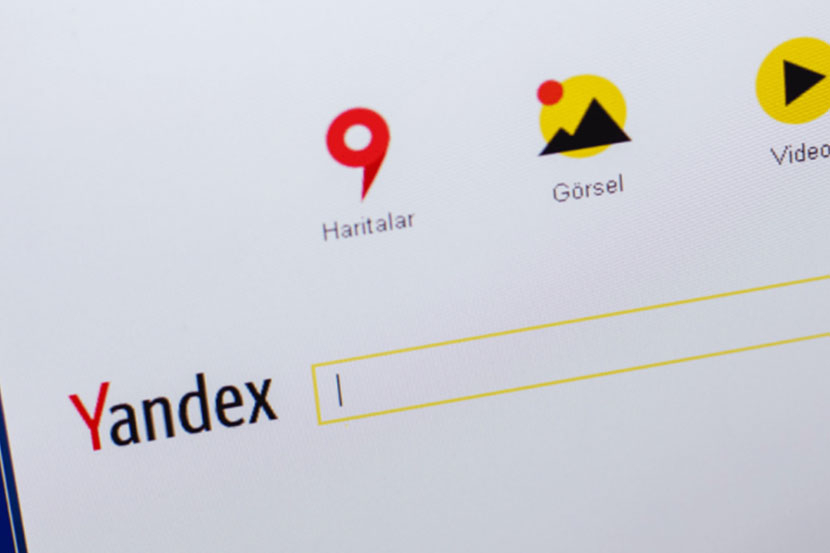 Situs penelusuran Yandex Rusia.