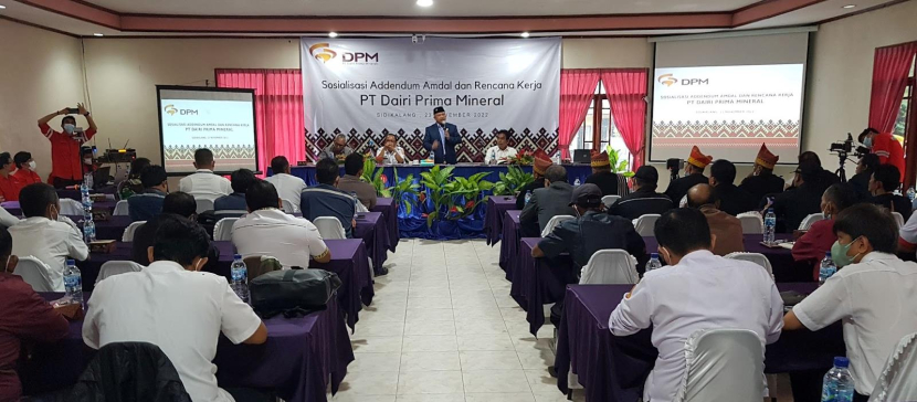Ketua DPRD Kabupaten Dairi, Bapak Sabam Sibarani, menyatakan dukungan dengan investasi tambang yang dikelola PT Dairi Prima Mineral, agar perekonomian Kabupaten Dairi berkembang dan maju. (Foto: Istimewa)