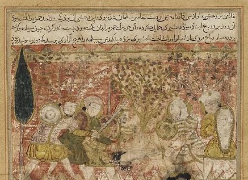 Ilustrasi perang melawan Musailamah. (wikimedia commons)