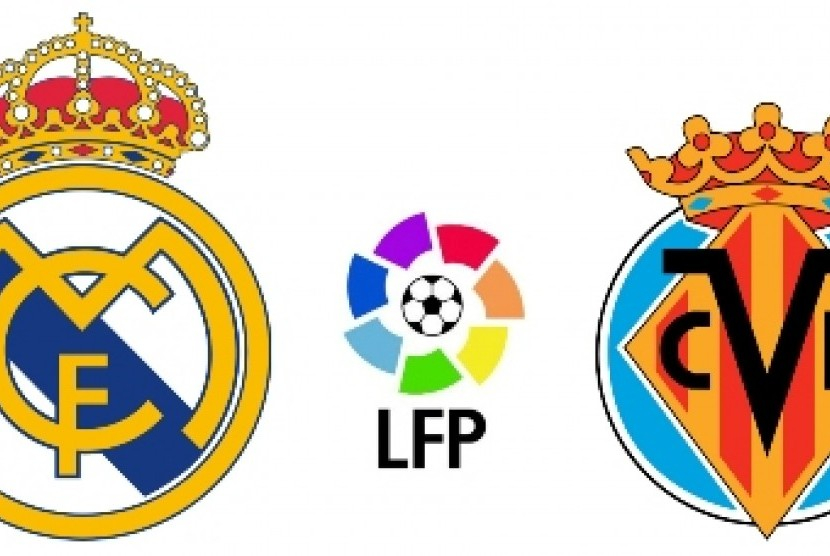 Logo Real Madrid (kiri), Villarreal (kanan). Foto: houndsports.com.