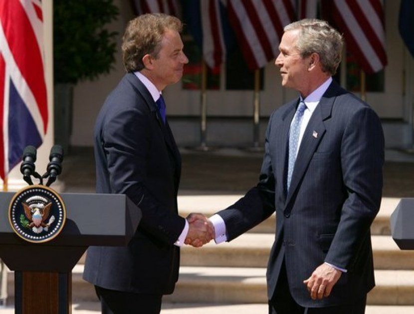 PM Inggris Tony Blair dan Presiden AS George W Bush. (White House Archive)