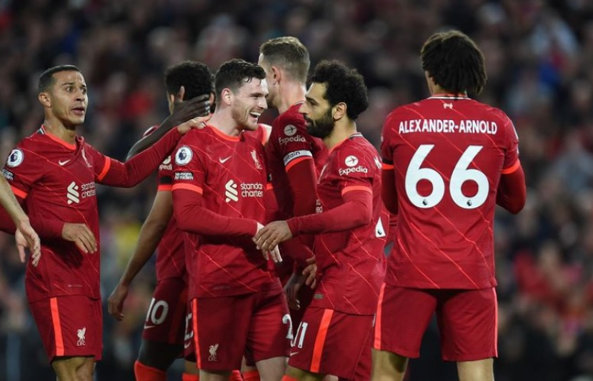 Liverpool mencukur Manchester United 4-0 di laga Liga Primer Inggris. (Instagram/andyrobertson94)