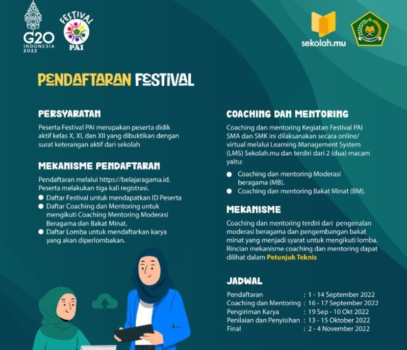 Cara pendaftaran Festival PAI. Foto : kemenag.go.id