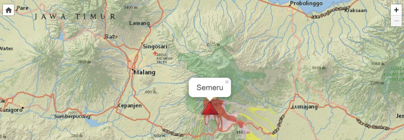 Gunung Semeru di Kabupaten Lumajang dan Kabupaten Malang, Jawa Timur yang  mengalami erupsi, Ahad (04/12/22) dinaikkan statusnya menjadi Level IV (Awas).  