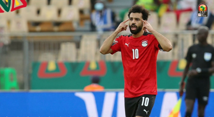 Kapten Timnas Mesir, Mohamed Salah, dalam laga di Piala Afrika 2021. (Twitter/@CAF_Online)