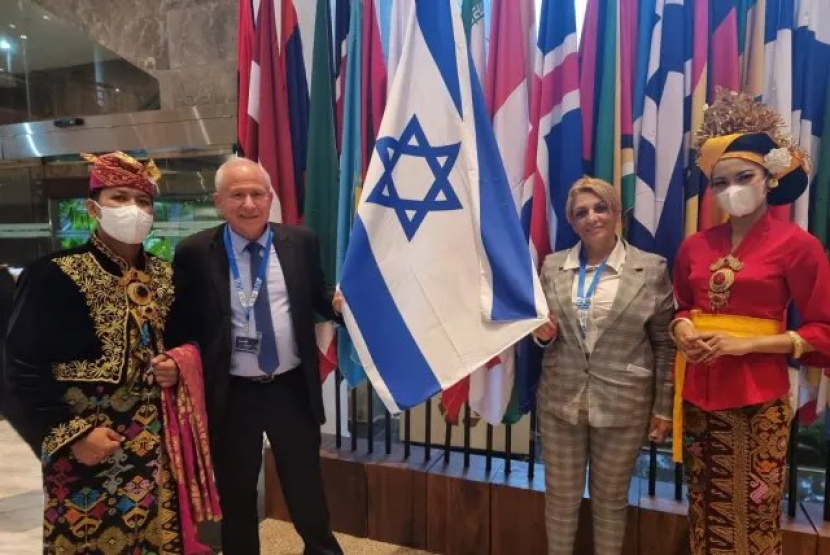 Delegasi Israel di di arena 144th Inter-Parliamentary Union (IPU) Assembly and Related Meetings di Nusa Dua, Kabupaten Badung, Provinsi Bali pada 20-24 Maret 2022.