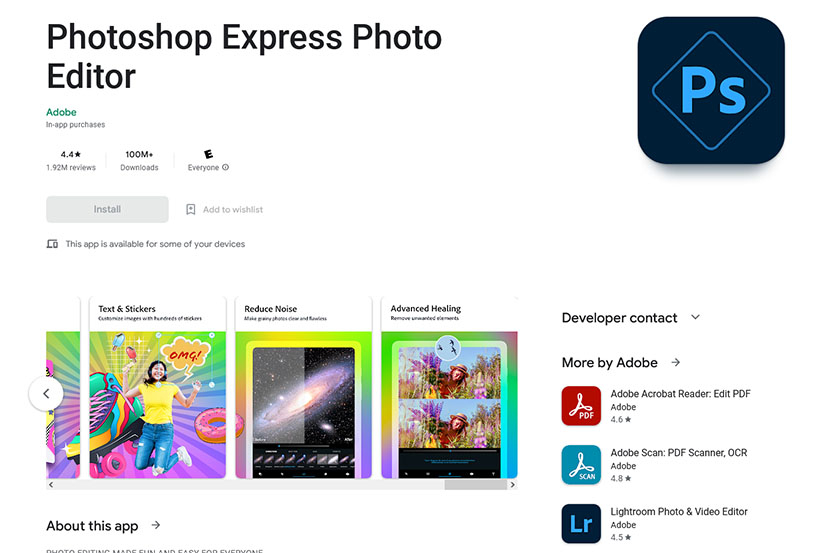 Aplikasi Edit Foto Adobe Photoshop Express untuk Android