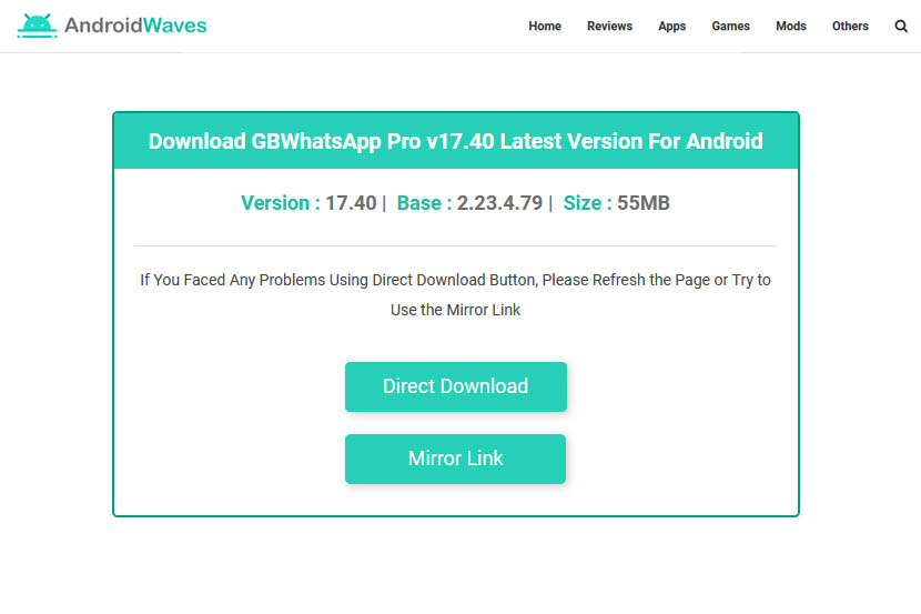Descargar GB WhatsApp Pro v17.40 Última versión Enlace Androidwaves