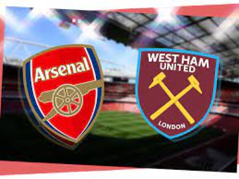 Logo Arsenal (kiri), West Ham United (kanan). Foto: The Standard.