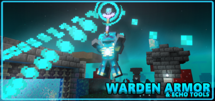 Minecraft Mods. Mods Warden Armor + Echo Tools and Staff. Foto: mcpedl