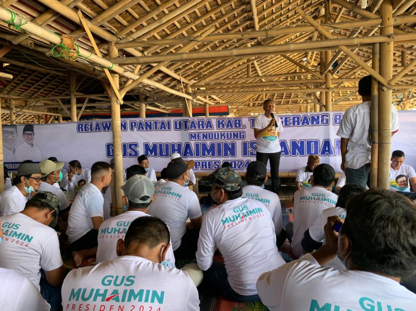 Relawan Pantura mendeklarasikan dukungan di Pulau Cangkir, Kronjo, Tangerang, Banten. (Foto: Istimewa)