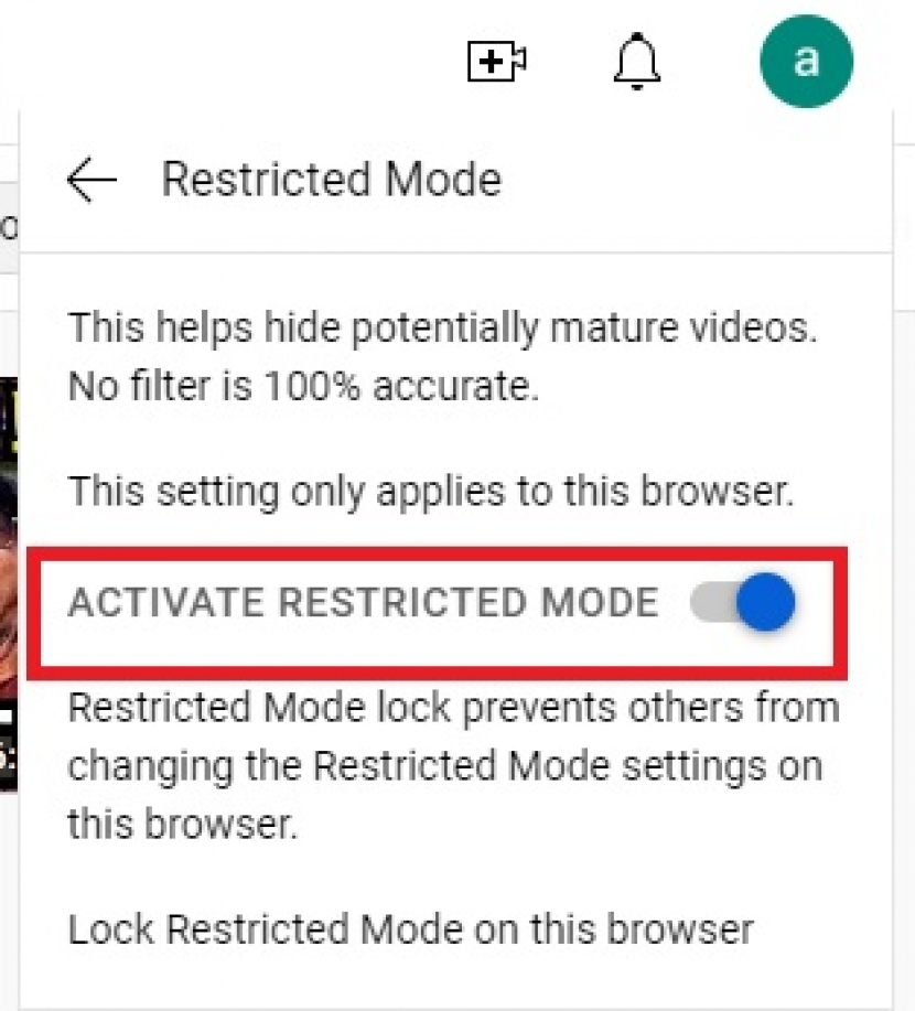 Youtube. Cara mematikan Resticted Mode di Desktop. Foto: Tangkapan layar