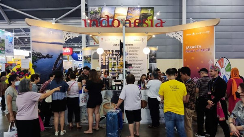 Dinas Pariwisata dan Ekonomi Kreatif DKI Jakarta mengikuti ajang pameran National Association of Travel Agents Singapore (NATAS) Travel Fair 2024 di Singapore Expo Hall 4 & 5A pada 1-3 Maret 2024. (Foto: Disparekraf DKI)