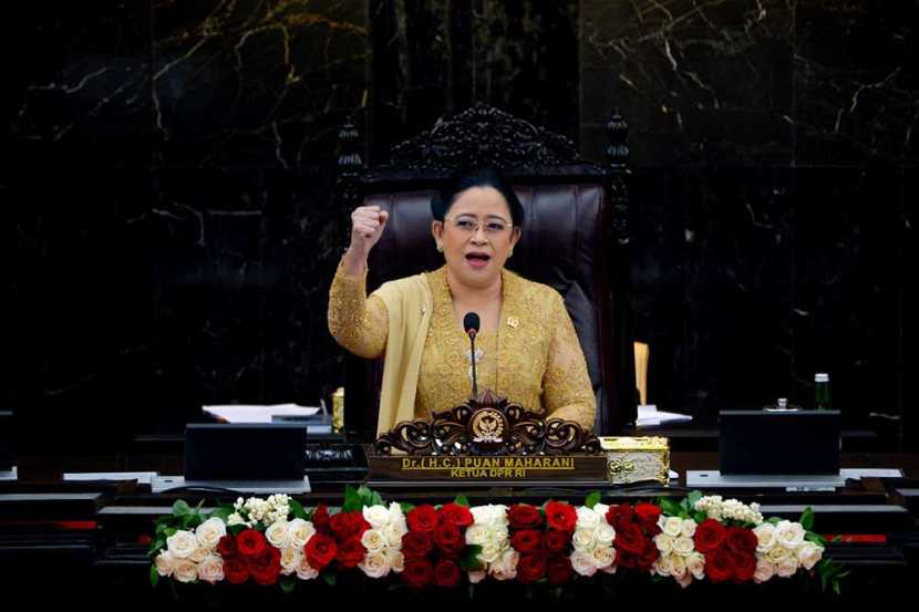 Puan Maharani Ketua DPR RI sekaligus Pimpinan Sidang Bersama, Jumat (16/8/2024). (Istimewa).