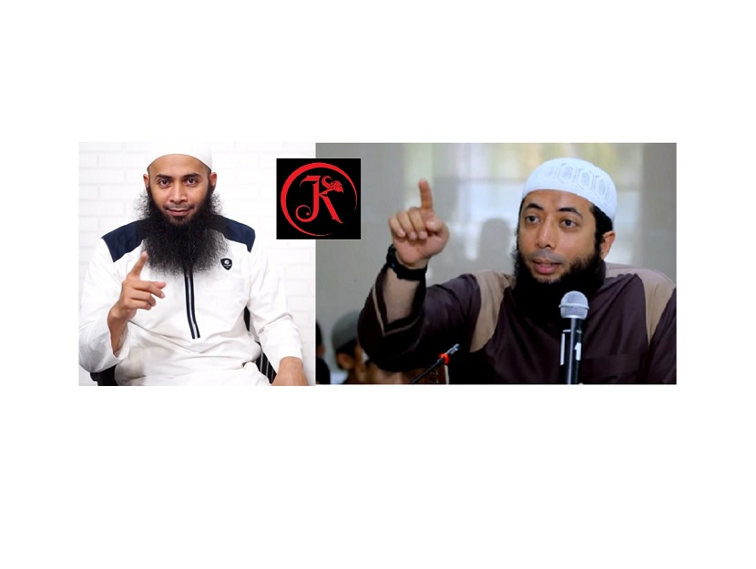 Ustadz Syafiq Riza Basalamah (kiri) dan Ustadz Khalid Basalamah (kanan). Ustadz Khalid menyebut Ustadz Syafiq adalah orang alim yang yang perlu dihormati. Foto: Kurusetra.