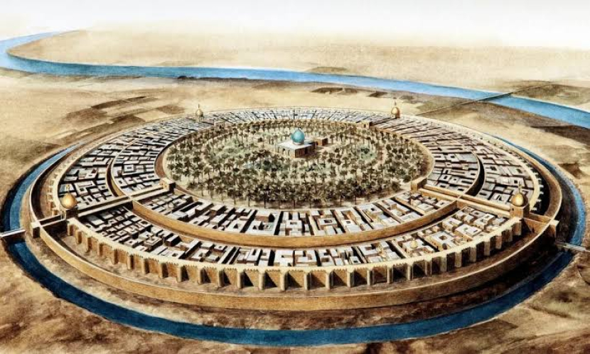 Kota Baghdad, pusat peradaban Islam yang dibangun di dekat Sungai Tigris. (public domains)