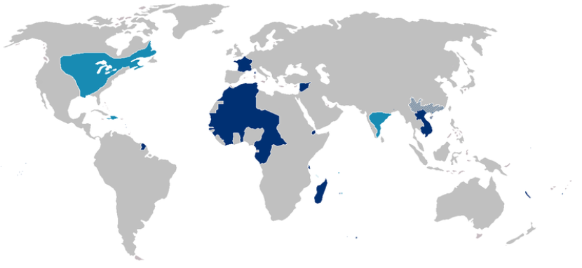 Wilayah kekuasaan Prancis pada masa kolonial. (wikimedia commons)