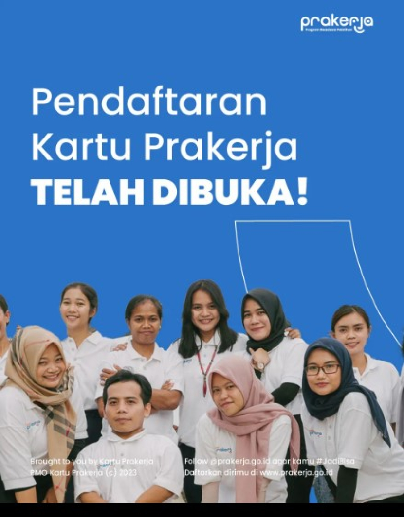 Pendaftaran Kartu Prakerja 2023  Gelombang 48 telah dibuka. Foto : prakerja.go.id