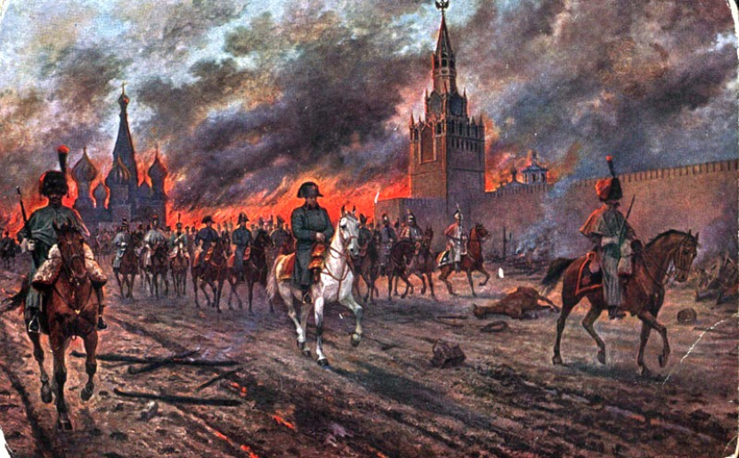 Napoleon dan pasukannya meninggalkan Moskwa.