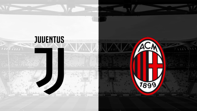 Logo Juventus (kiri) dan AC Milan  (kanan). Foto: Juventus.com.