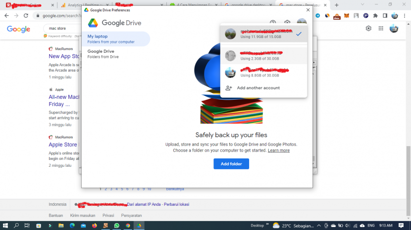 Login Google Drive dengan banyak akun