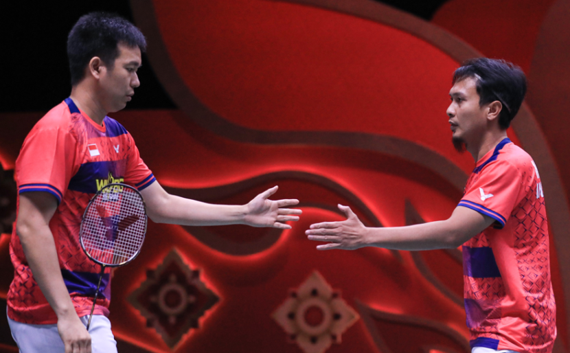 Pasangan Hendra Setiawan/Mohammad Ahsan lolos ke perempat final Canada Open 2023. 