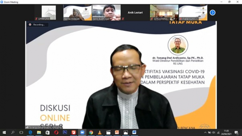 Juru Bicara Satgas Covid-19 RS Universitas Sebelas Maret (UNS), dr Tonang Dwi Ardiyanto.