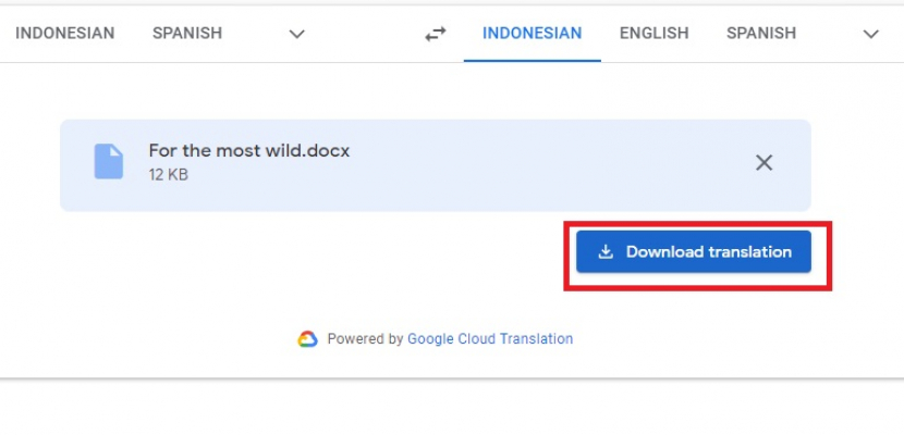 Google Translate.  Traduce los archivos al inglés.  Foto: Captura de pantalla