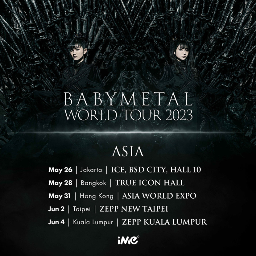 Poster tur konser BABYMETAL. Foto: IG Resmi @babymetal_official