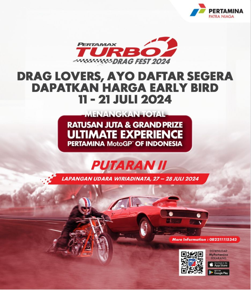 Pertamina Patra Niaga kembali menggelar Putaran II Pertamax Turbo Drag Fest di Lapangan Udara Wiriadinata, Tasikmalaya pada 27-28 Juli 2024. (Dok. Matapantura.republika.co.id)