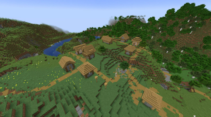 Minecraft Seed. Plain Village(dekat danau dan pulau). Foto: Mojang